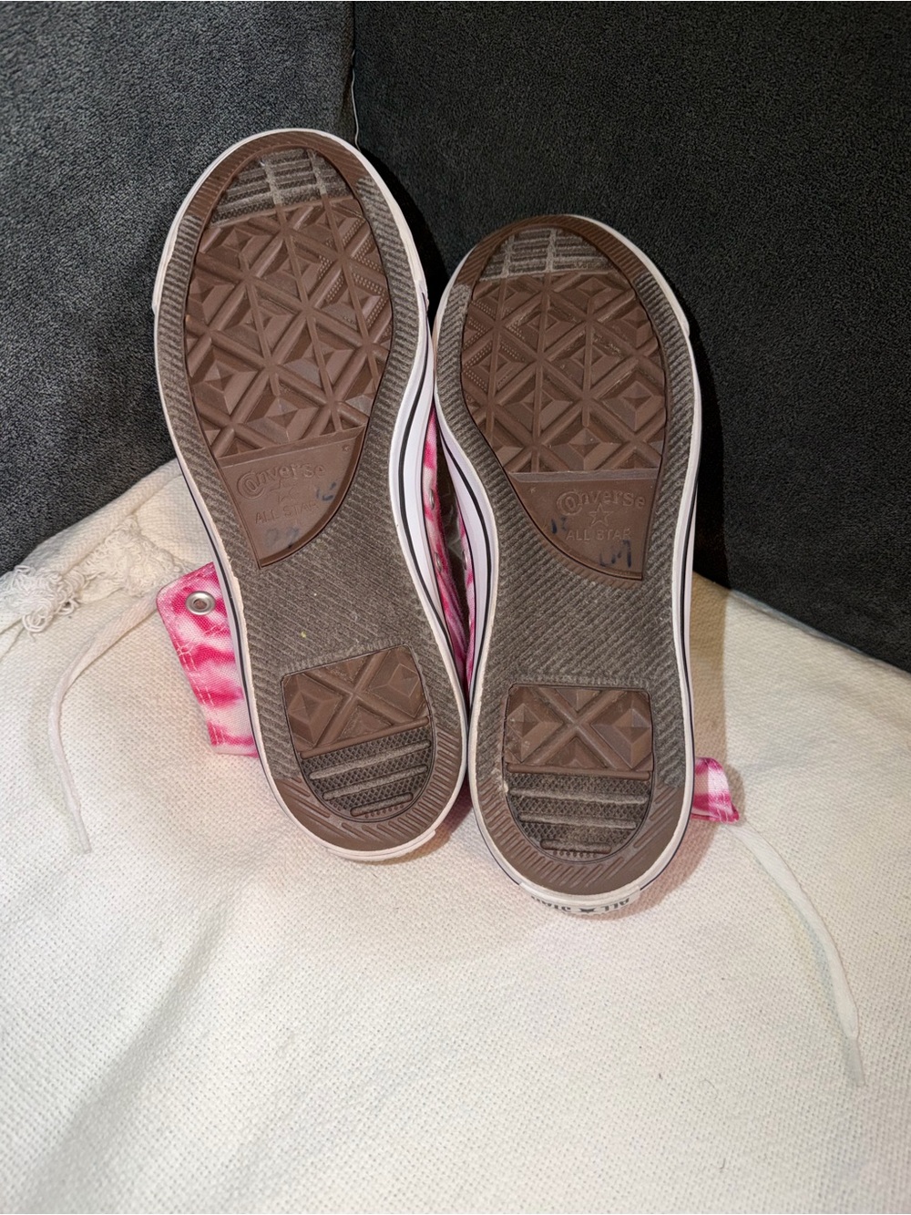 Converse Pink and White Tie-Dye High Top Sneakers - Picture 5 of 6